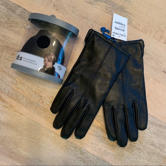 NWT Men's Winter Accessories Lot Nordstrom Leather Gloves + Ear Muffs Warmers - Picture 7 of 7